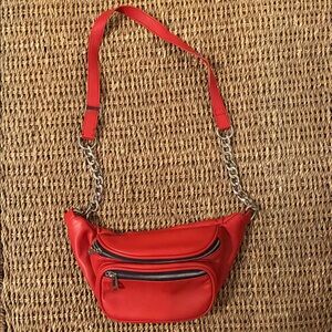 Forever 21 Red Crossbody Bag with Chain Strap